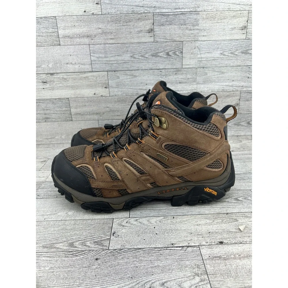 Merrell Moab 2 Mid Waterproof Hiking Boots Mens 10 Brown Suede Vibram J06051
